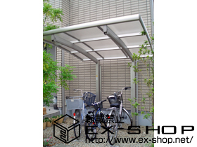 のサイクルポート・駐輪場 レイナポートミニ 積雪〜20cm対応＋着脱式サポート柱　2本入り 施工例