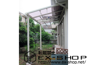 のテラス屋根 パワーアルファ F型 テラスタイプ 単体 積雪〜30cm対応＋吊り下げ物干し 施工例