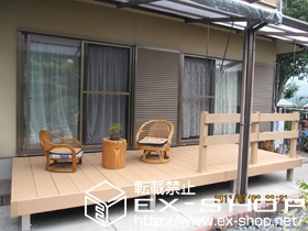 のウッドデッキ リウッドデッキ 200 単体＋リウッドデッキ フェンス 4型 施工例