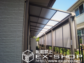 のテラス屋根 ライザーテラスII F型 テラスタイプ 単体　積雪〜20cm対応+前面スクリーン1段用 施工例