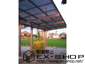 のカーポート レークポートシグマIII 縦連棟 積雪〜20cm対応 +着脱式サポート(補助柱)　4本入り 施工例