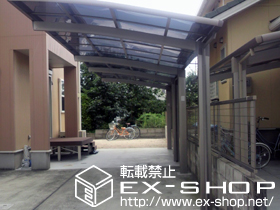 のカーポート カーブポートシグマIII 縦連棟 積雪〜20cm対応+カーブポートシグマIII サイドパネル H800+800 施工例