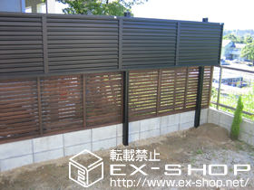 のフェンス・柵 プリレオR9型フェンス 多段柱施工 施工例