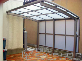 のサイクルポート・駐輪場 カーブパークシグマIII パネル1面囲い 施工例