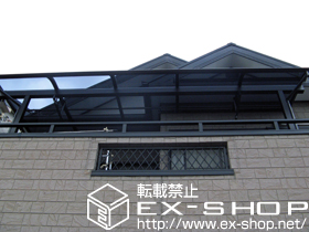 のバルコニー・ベランダ屋根 ヴェクターテラスII  R型 屋根タイプ 連棟 積雪〜20?対応＋吊り下げ物干し　標準　2本入 施工例