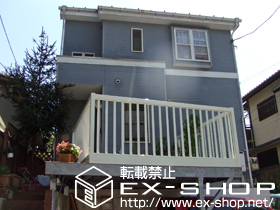 のバルコニー アクトステージA型 太格子 単体 屋根置式独立納まり+デッキ材雨受け部材 施工例