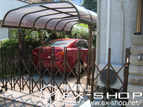 のカーゲート トリップゲート PB型 ノンレール 片開き 施工例