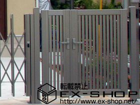 の門扉 プリレオR4型門扉 親子開き 柱使用 施工例