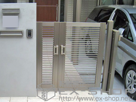 の門扉 プリレオＲ1型門扉　親子開き　柱仕様 施工例