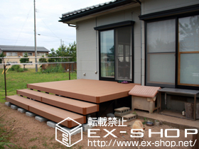 のウッドデッキ リウッドデッキ200 単体＋段床セット 正面タイプ 2段仕様 施工例