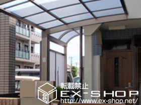 のテラス屋根 ライザーテラスII R型 テラスタイプ 単体 積雪〜20?対応+前面スクリーン1段（ふさぎ材無し） 施工例