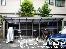 のサイクルポート・駐輪場 カーブパークシグマIII  パネル3面囲い　積雪〜20cm対応 施工例