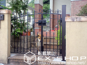 の門扉 トラディシオン門扉2型 両開き 親子仕様 施工例