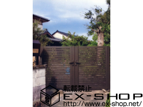 の門扉 シャレオR3型 両開き 門柱使用 施工例