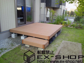 のウッドデッキ リウッドデッキ 200 単体+独立式リウッドステップ 施工例