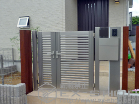 の門扉 プリレオR3型　親子開き 施工例