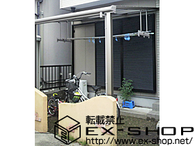 のテラス屋根 ライザーテラスII F型 テラスタイプ 単体　積雪〜20cm対応+吊り下げ物干し　標準　2本入 施工例