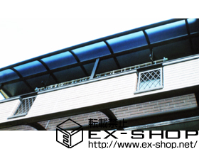 のバルコニー・ベランダ屋根 ヴェクターテラス R型　躯体式バルコニー積雪〜20cm+吊り下げ式物干し　標準　2本入り　 施工例