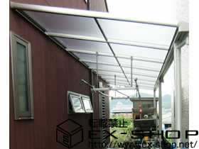 のテラス屋根 ヴェクターテラス F型 テラスタイプ 連棟 積雪〜20cm対応+吊り下げ物干し　標準 ワイド　2本入 施工例