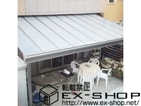 のテラス屋根 ライザーテラスII F型 テラスタイプ 単体 積雪〜20cm対応+吊下げ式物干し 標準 2本入り 施工例