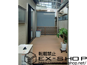 のウッドデッキ リコステージII+リコステージII デッキフェンス 施工例