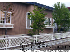 のフェンス・柵 エクスラインフェンス4型 自由柱使用 施工例