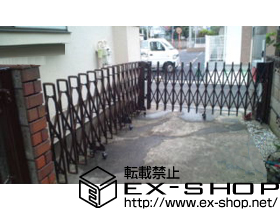 のカーゲート レイオス5型 ノンレール 片開き 角地タイプ 施工例