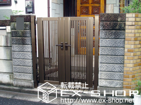 の門扉 シャレオR2型門扉 両開き 柱使用 施工例