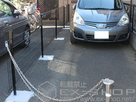 のフェンス・柵 ハイグリッドフェンスUF8型 フリーポールタイプ 施工例