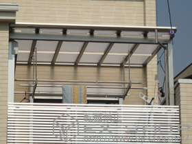 のバルコニー・ベランダ屋根 パワーアルファ F型 屋根タイプ 単体 積雪〜30?対応 施工例