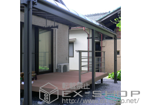 のテラス屋根 ライザーテラスII R型 1500 連棟 積雪〜50cm対応 施工例