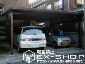 のカーポート ジーポートneo 2台用 Bタイプ 角柱仕様 積雪〜100cm対応＋ジーポートneo サイドパネル 施工例