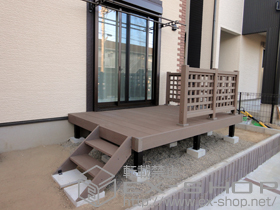 のウッドデッキ リウッドデッキ 200 単体+リウッドデッキフェンス1型＜井桁格子＞ 施工例