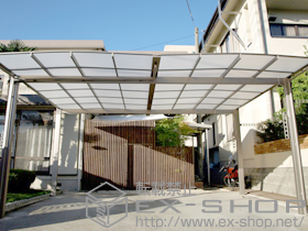 のカーポート エックスルーフ ワイド 積雪〜30cm対応 施工例