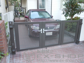 の門扉 【特注】プリレオR1型　3枚折戸仕様（キャスター1コ付き） 施工例