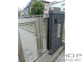 の門扉 プリレオR1型門扉 親子開き 柱使用 施工例