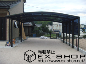 のカーポート カーブポートシグマIII ワイド 積雪〜20cm対応＋サイドパネル 2段 施工例