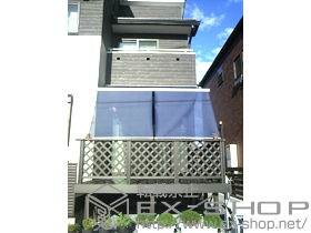 のオーニング・日よけ 【特注】彩鳥CR型 ボックスタイプ 手動式+スクリーン 施工例