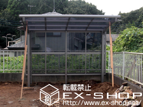 のサイクルポート・駐輪場 カーブパークシグマIII パネル1面囲い 施工例