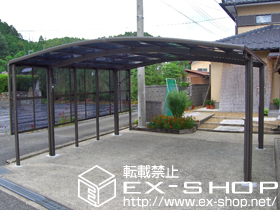 のカーポート カーブポートシグマIII ワイド 積雪〜20cm対応＋サイドパネル　H800+H800　 施工例