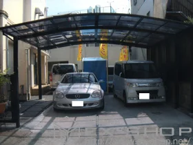 LIXIL リクシル(トステム)のカーポート カーブポートシグマIII ワイド 積雪～30cm対応+サイドパネル 2段 H800＋H800タイプ 施工例