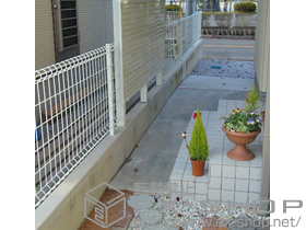 のフェンス・柵 ハイグリッドフェンスUF8型 フリーポールタイプ 施工例