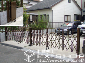 のカーゲート トリップゲート PB型 ノンレール 両開き 施工例