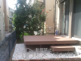 のウッドデッキ リウッドデッキ 200 単体+独立式リウッドステップ 施工例