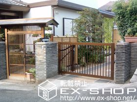 のカーゲート スウィングアップゲート 縦格子型 手動式 施工例
