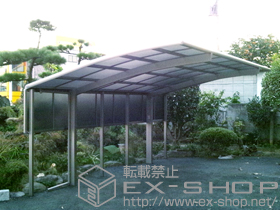 のカーポート カーブポートシグマ? 単体 積雪〜30?対応+サイドパネル1段H800 施工例