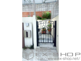 の門扉 ディズニー門扉 ミッキーA型 片開き 角門柱式 施工例