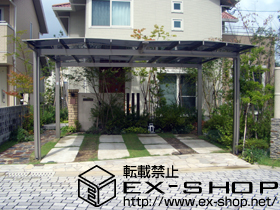 のカーポート エックスルーフ ワイド 積雪〜20cm対応 施工例