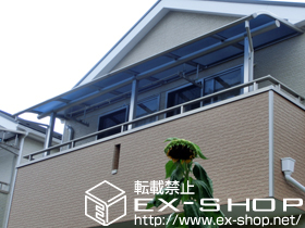 のバルコニー・ベランダ屋根 ヴェクターテラス R型 屋根タイプ 連棟 積雪〜20cm対応＋吊下げ式物干し 標準 2本入 施工例