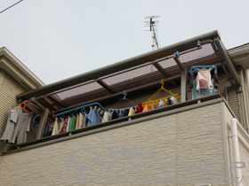 のバルコニー・ベランダ屋根 ライザーテラスII F型 ルーフタイプ 単体 積雪〜20cm対応 施工例